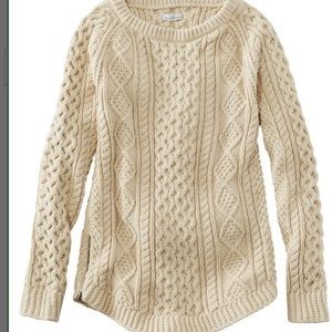 LL Bean Signature Fisherman Sweater in beige